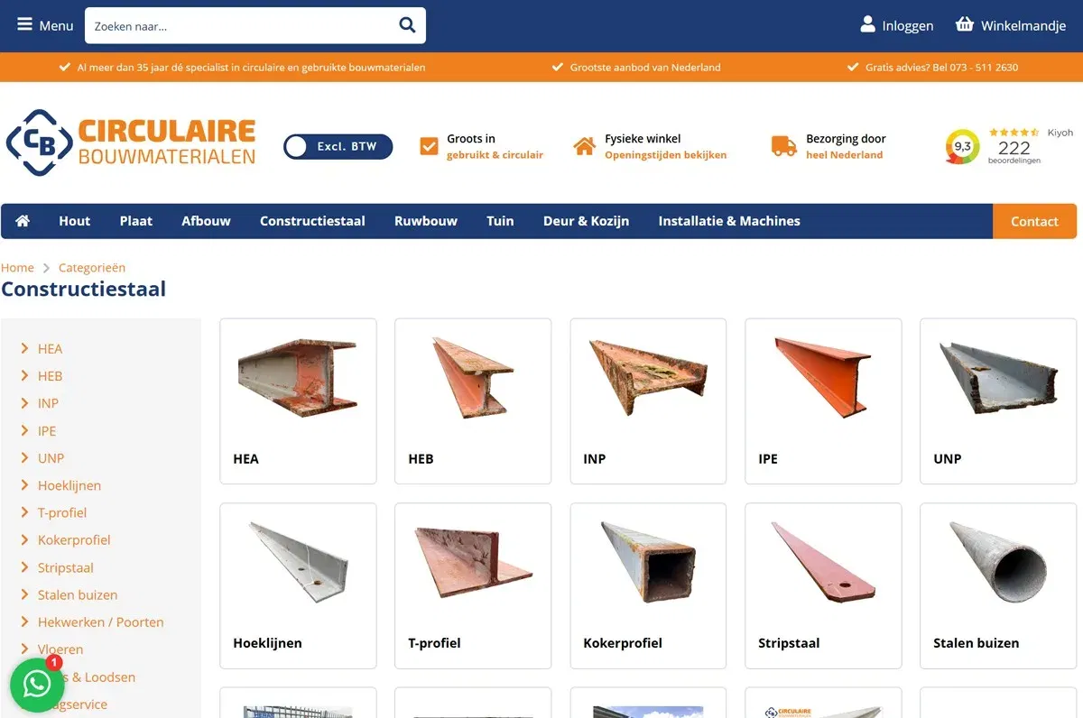 Website Circulaire Bouwmaterialen