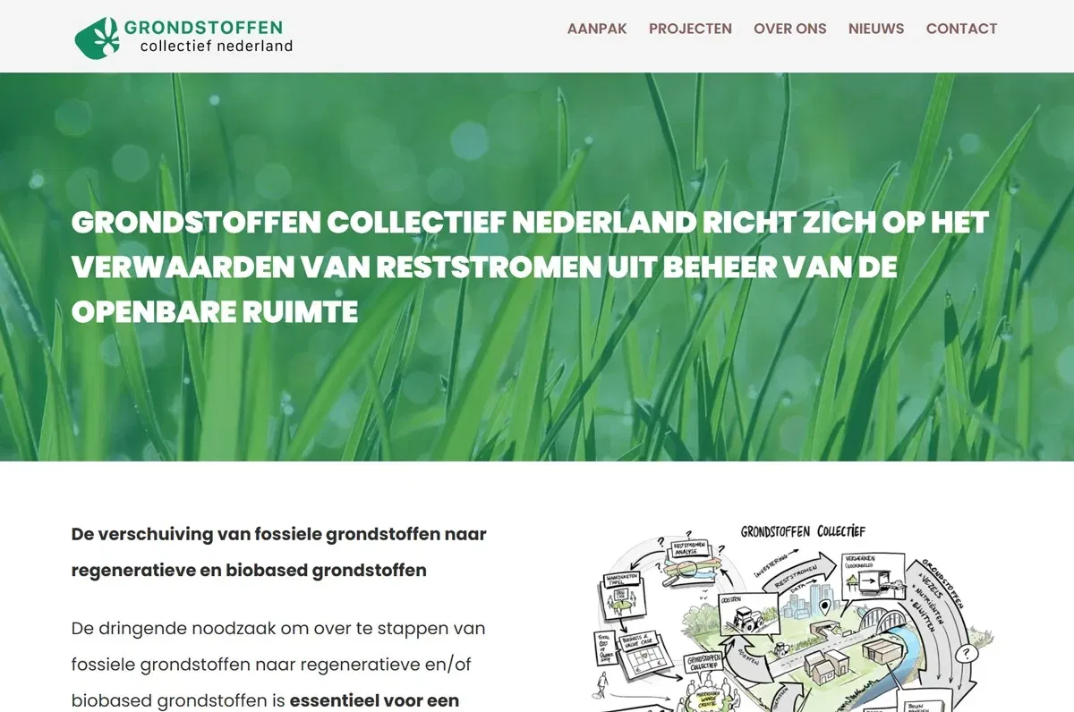 Website Grondstoffen collectief Nederland