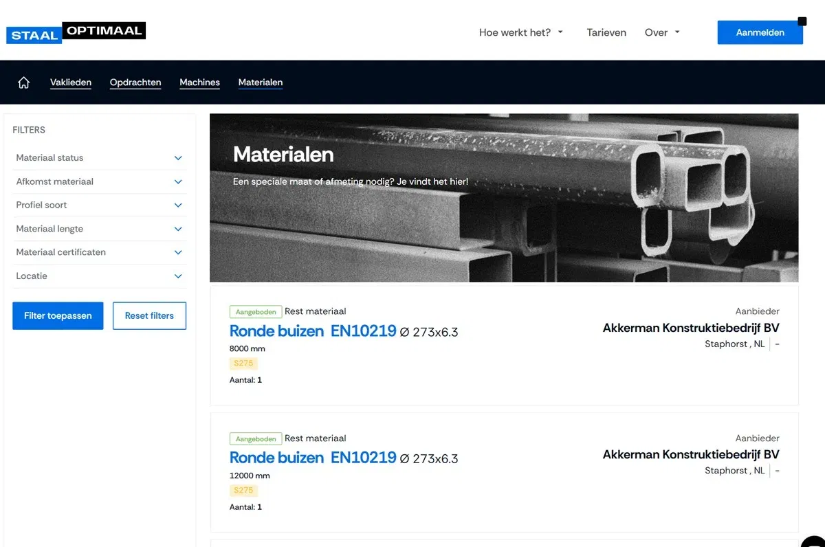 Website Staal Optimaal